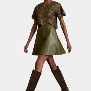 Marie Oliver Crawford skirt juniper Olive Green Skirt 2